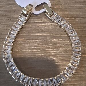 Crystal Tennis Bracelet - Gold Tone